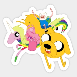 Finn, Jake, Princess Bubblegum and Lady Rainicorn Sticker